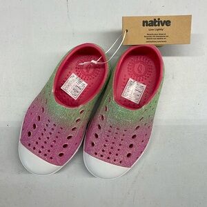 Native Shoes Kids Pink and Green Slip-Ons